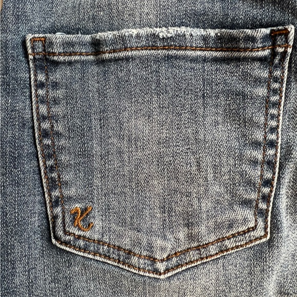 KUT from the Kloth Connie Skirt High Low Fray Hem Denim Jean Skirt Size 00 - Picture 7 of 16
